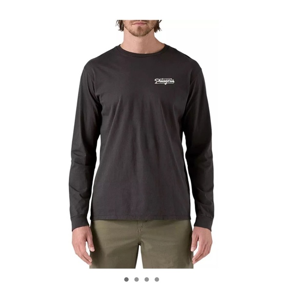 Patagonia Men's Medium Glider Long Sleeve T-Shirt Ink Black NWT Crewneck Cotton - Picture 2 of 10
